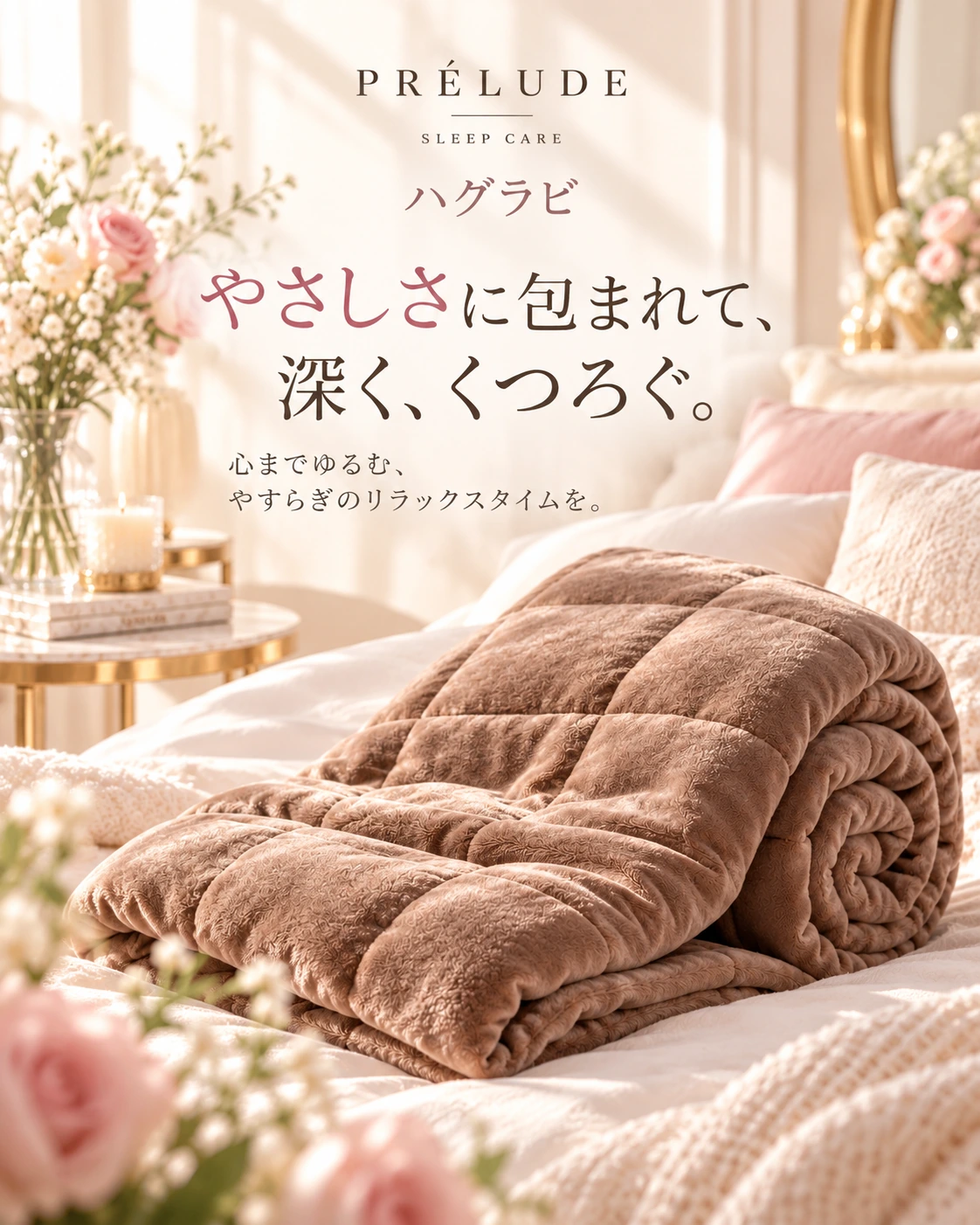 HUGRAVI ウェイトブランケット モカブラウン Sサイズ 6.8kg